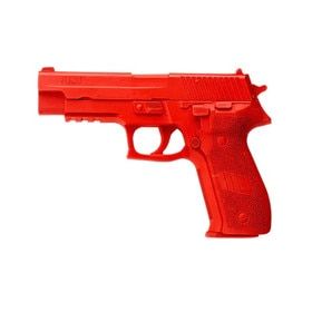 Sig P226 training replica constructed from red polymer.